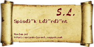 Spisák Lóránt névjegykártya